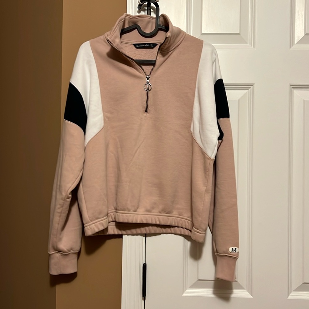 Abercrombie women’s color block half zip sweatshirt
